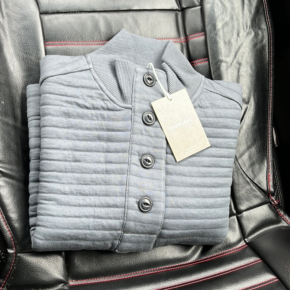 Everlane The Organic Cotton Quilted Mockneck Sweatshirt